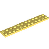 Lego destička 2x12, světle žlutá jasná (6286848)